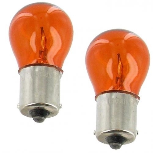 Lampje oranje 6V 21W (Set). bayonet voet BA15s 