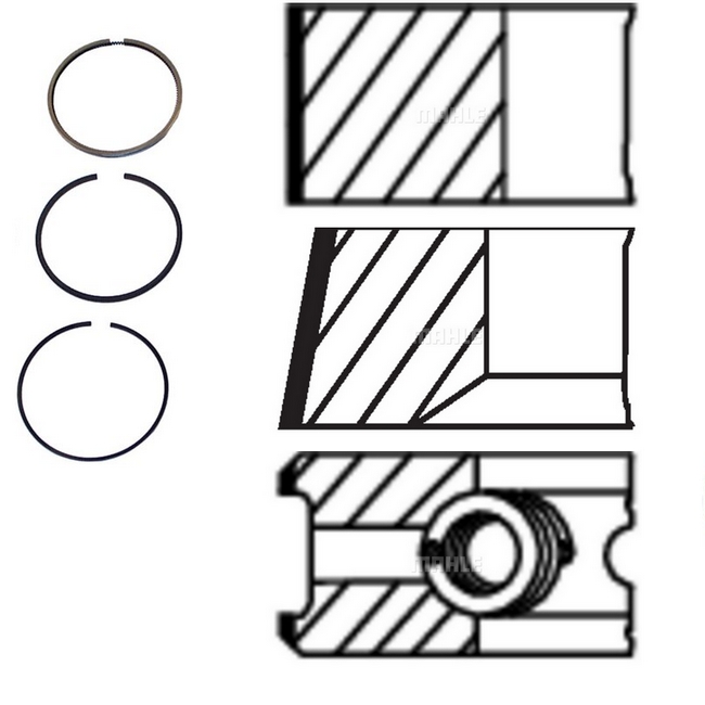 Zuigerveerset voor 1 cilinder Mahle STD 028198151A(1.7, 1.9 EN 2.4D)