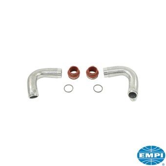 Inlaat spruitstuk eind set, single port, aluminium, met klemmen en rubbers