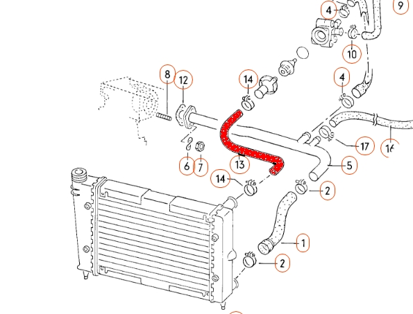Radiateurslang Golf 1 171121101N  