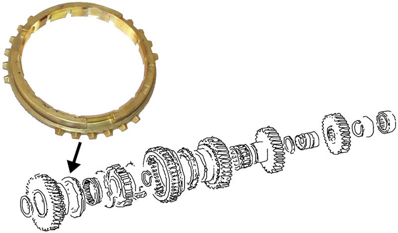Synchromeshring 1e versnelling T2 / T25 / T3 bus, 091311247B