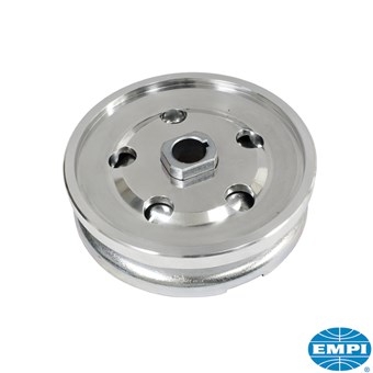 Dynamo poelie, Billet  stijl, metaal binnen en gepolijst aluminium buitenste, 12 V