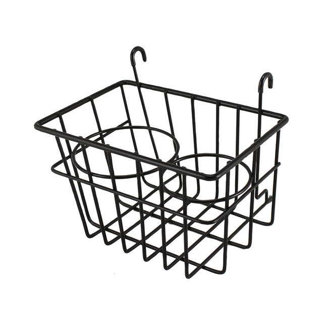 Opbergmandje met bekerhouders, zwart T1