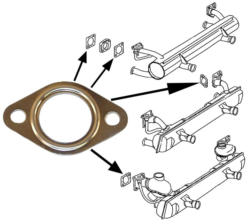 Standaard uitlaatpakking. Type 1 motoren. Type 3 motoren. CT/CZ motoren  111251261B