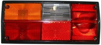 Achterlicht lens Europees oranje/rood/helder links. T25/T3 bus 251945111D MET E-keur