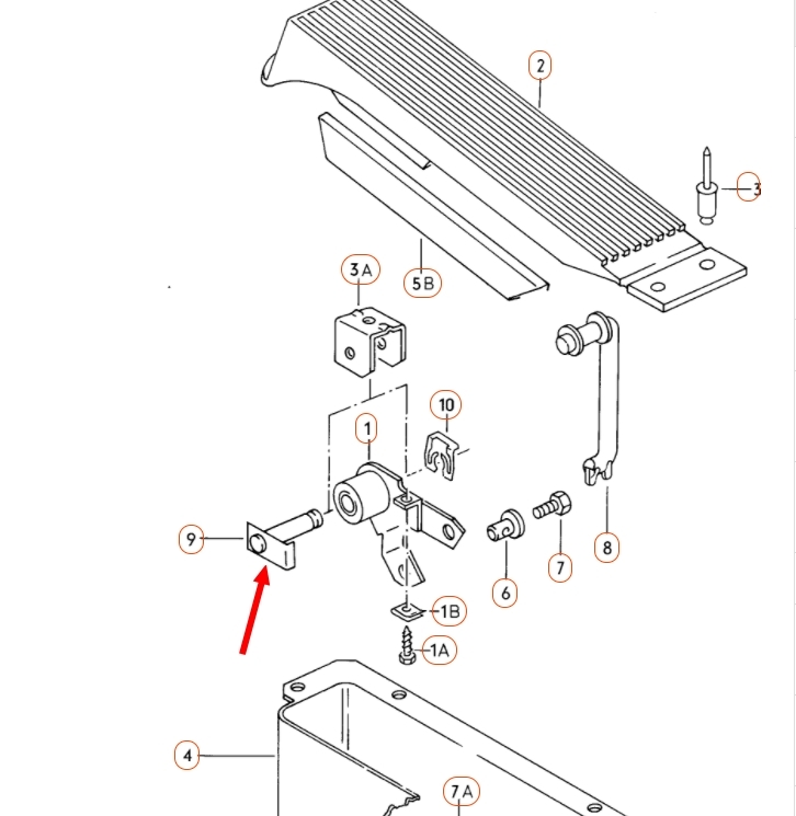 Pen voor gashefboom T25 / T3 251721639