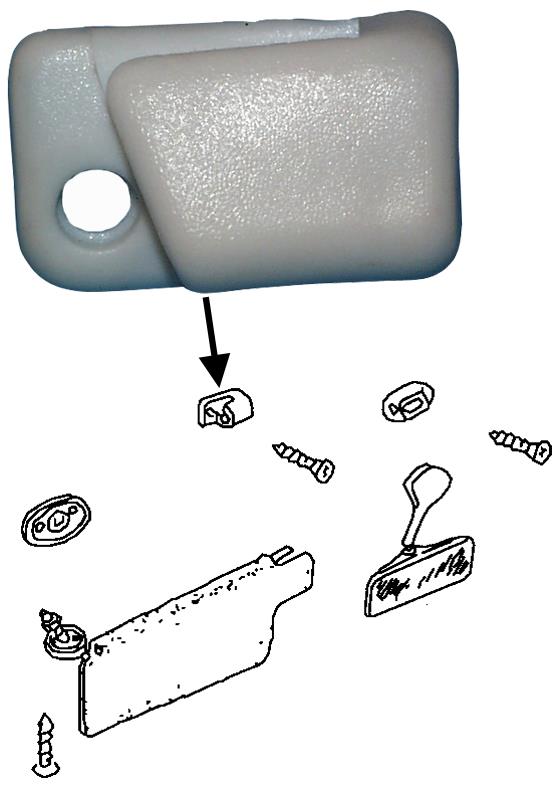 Clip / houder zonneklep Kever wit, links 133857561