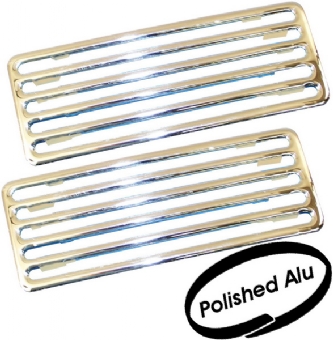 Roosters motorklep Kever, gepolijst aluminium, 2 pcs. SET 