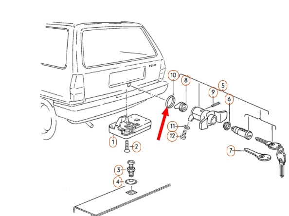 Originele afdichtingring achterklepslot 867827527