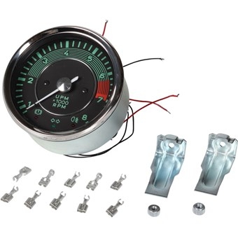 Klok in Porsche 356 style toerenteller 8000rpm