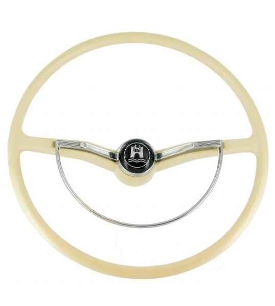 Stuur standaard ivoor compleet  Kever 8/1959 T/M 7/1971. Karmann Ghia 8/1959 T/M 7/1971. Type 3 T/M 7/1971 