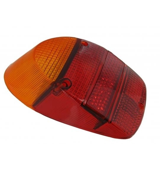 Achterlicht lens Europees oranje/rood  (per stuk). Kever 1300-1500-1302 8/1967 T/M 7/1973 111945241L