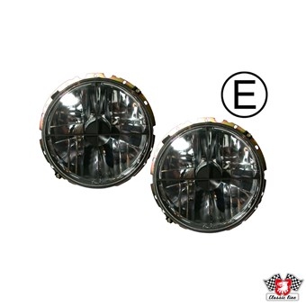 Koplampset  crystal zwart, met E-keur 