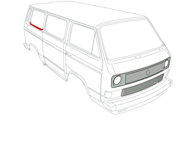 Reparatieset raamsponning rechtsachter T25 / T3 bus