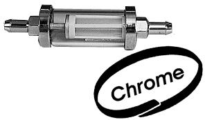 Brandstoffilter Glas- chrome 6.35 MM in (Herbruikbaar)