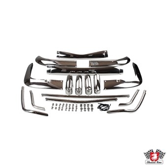 Bumper set Karmann Ghia 66-69, RVS, voor en achter, US 143798102