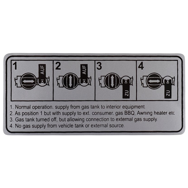 Sticker - Gaskraan informatie Westfalia 