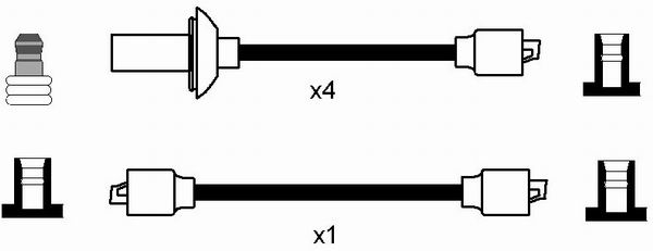 Bougiekabelset Type 1 motoren 111998031A NGK