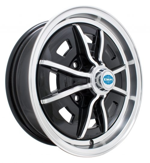 Sprintstar velg, gloss zwart met gepolijst lip en 8 spaken, 5x15 inch, 4x130, 4 inch back spacing