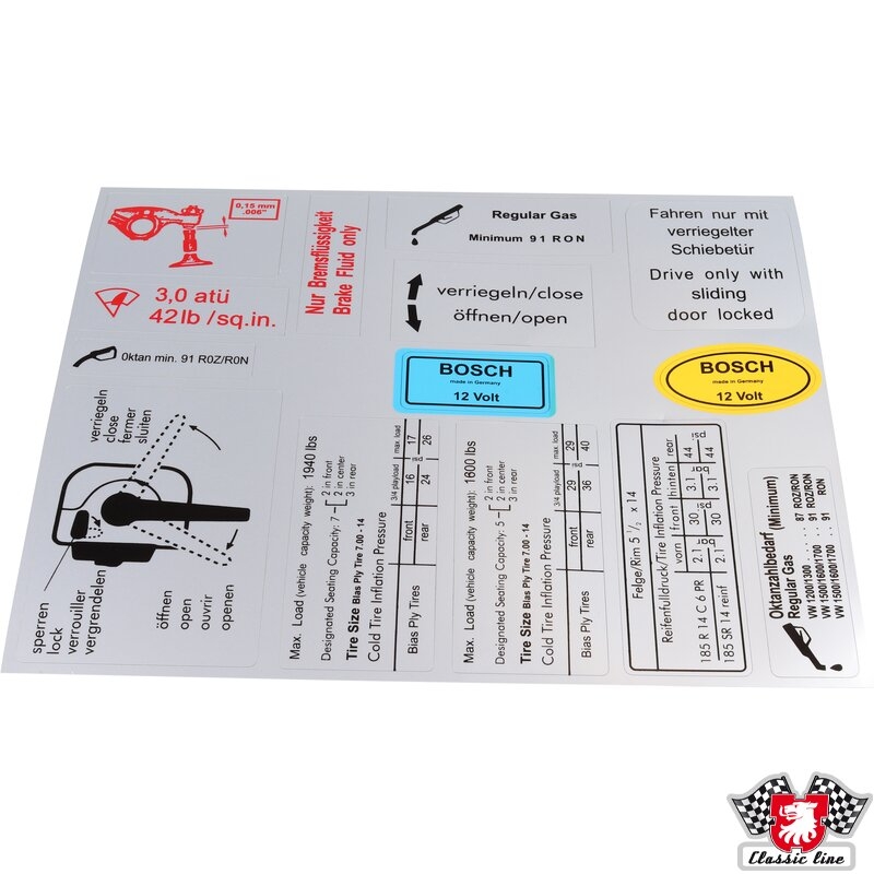 14-delige Restauratie stickerset T2 bus (211070027)