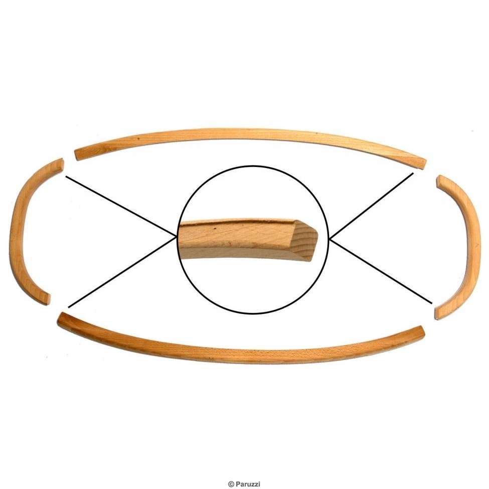 Achterruitframe (hout) 4 delig Kever cabriolet tm 1972