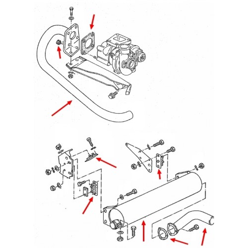 Uitlaatset standaard T3 bus 1.6TD 1984-1989