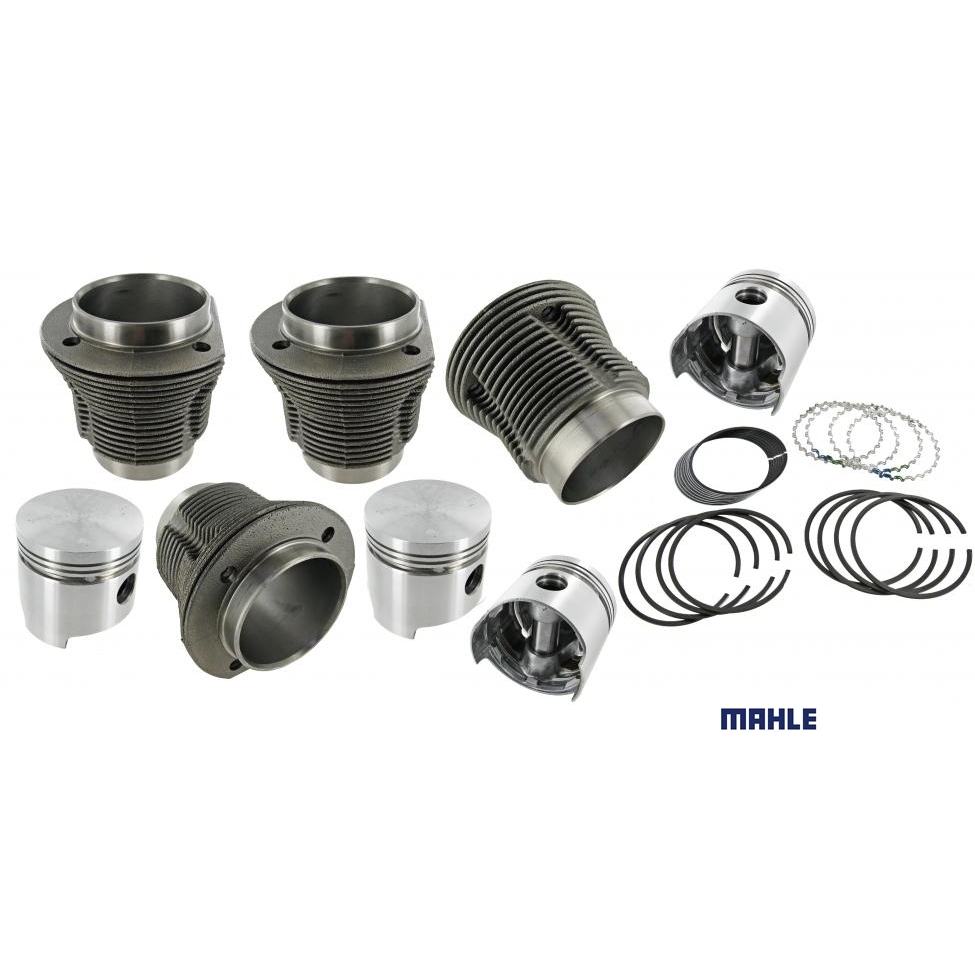 Mahle cilinder/zuigerset 1585cc (1600) gegoten. Type 1 / Type 3 / CT/CZ boring 85.5 slag 69mm. carter 90 kop 94m 311198069B