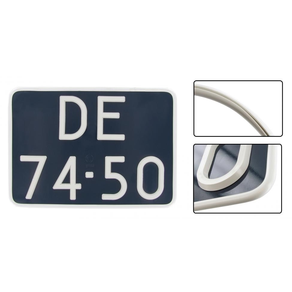 Kentekenplaatrand wit vinyl (per stuk). 27.5 X 19.5 cm licence plates 