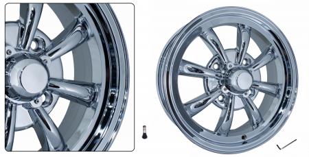 Velg EMPI 8 spaak chroom (per stuk). 5.5 x 15 - offset +30 - PCD 4 x 130 
