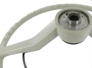 Stuur standaard zilver beige compleet. Kever 8/1959 T/M 7/1971. Karmann Ghia 8/1959 T/M 7/1971. Type 3 T/M 7/1971 