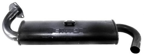 Uitlaat demper, Quiet, zwart met 1 eindpijp, 38mm, large 3-bolt flens