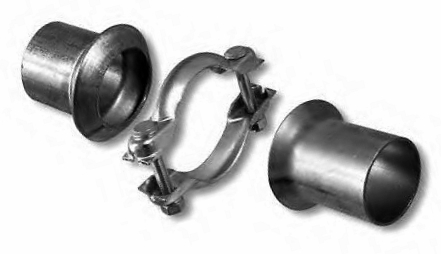 Reparatieset uitlaat met klem 41mm dia., 58/65mm lang